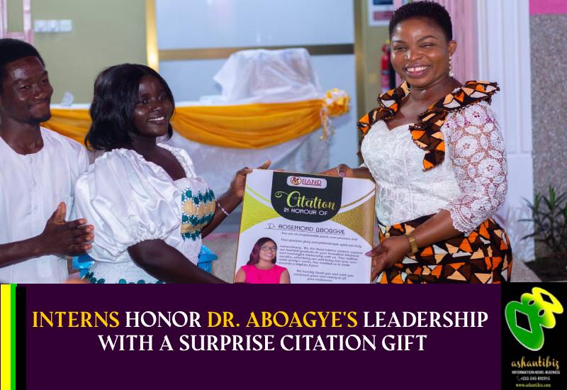 You are currently viewing Interns Honor Dr. Aboagye’s Leadership with a Surprise Citation Gift