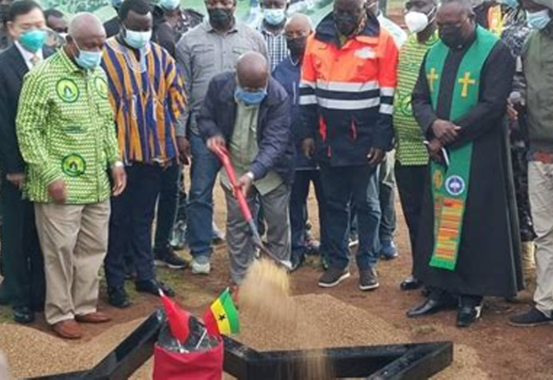 You are currently viewing President cuts sod for phase-two of UHAS Campus project