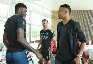 Read more about the article Thomas Partey meets Gabriel Jesus at Arsenal’s pre-season base – Photo