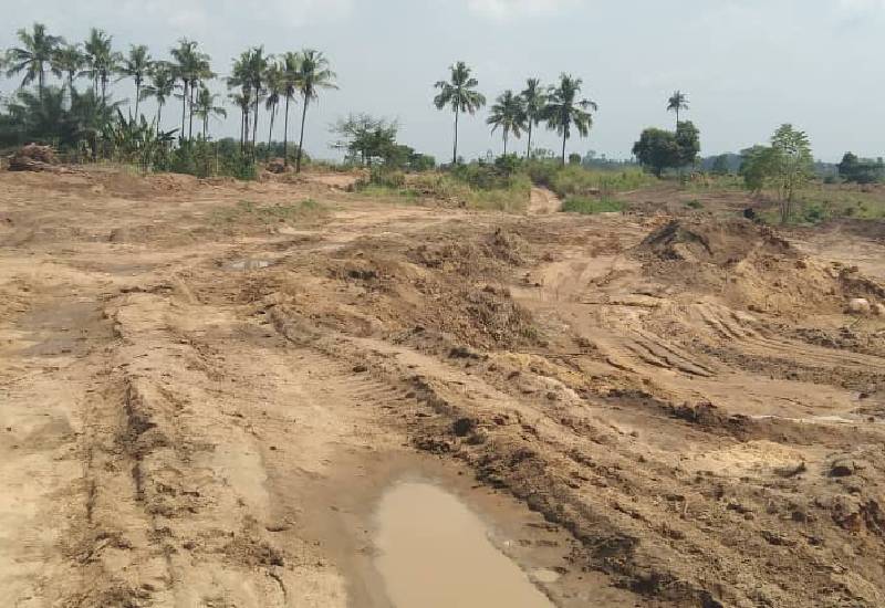 You are currently viewing Farmers in Kyekyewere fume over destruction of farm land by illegal sand miners