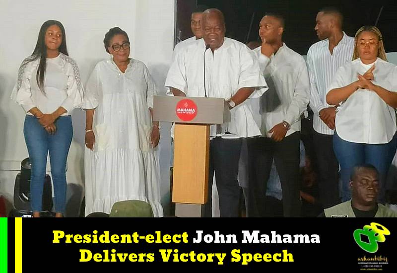 You are currently viewing President-elect John Mahama Delivers Victory Speech